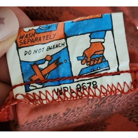 Vintage 80s Saturdays Button Up Plaid Check Men Shirt Size L Pink - Picture 9 of 9